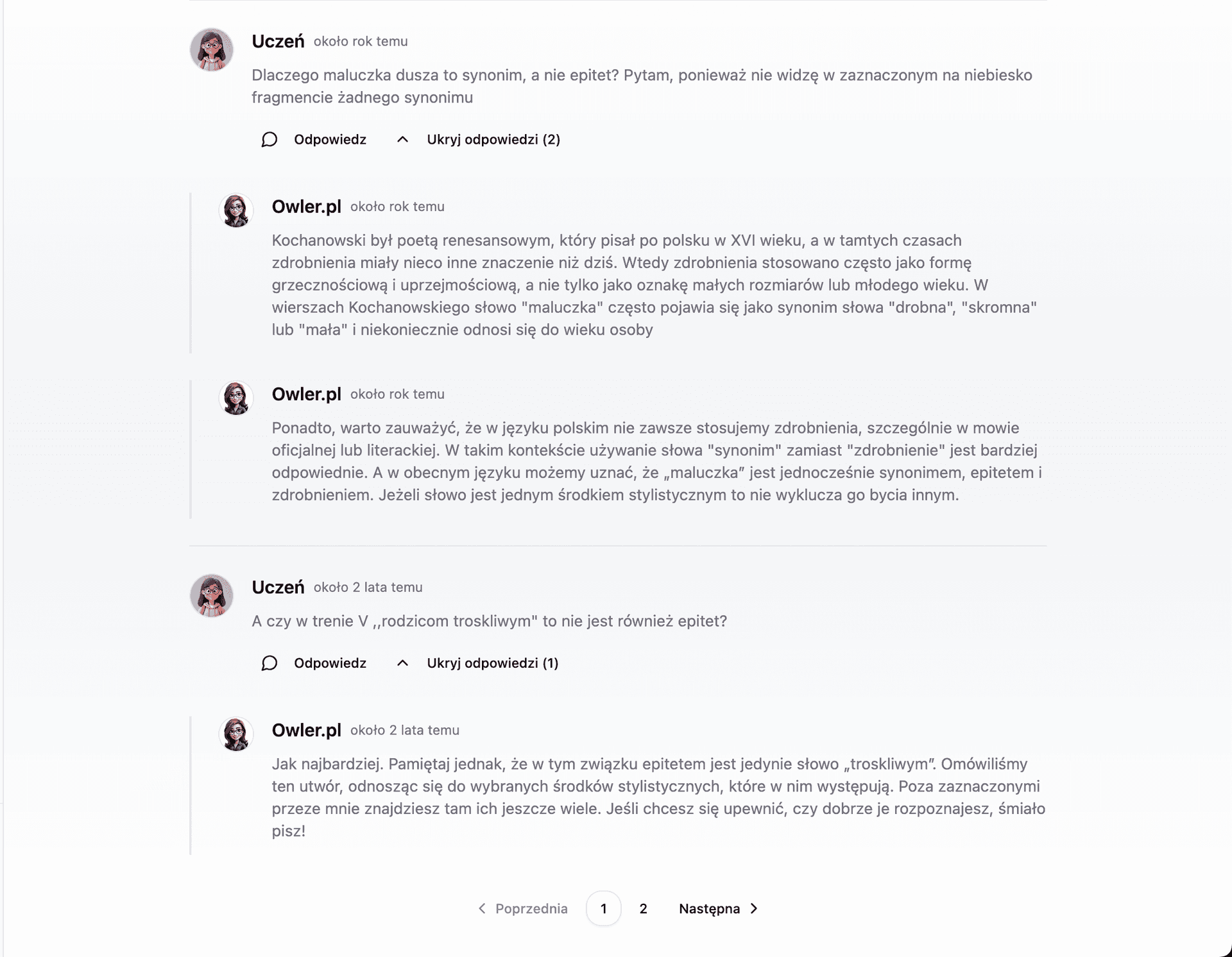 💬 Pytania i komentarze pod lekcjami