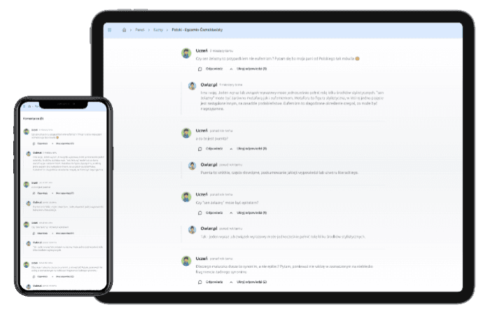 💬 Pytania i komentarze pod lekcjami